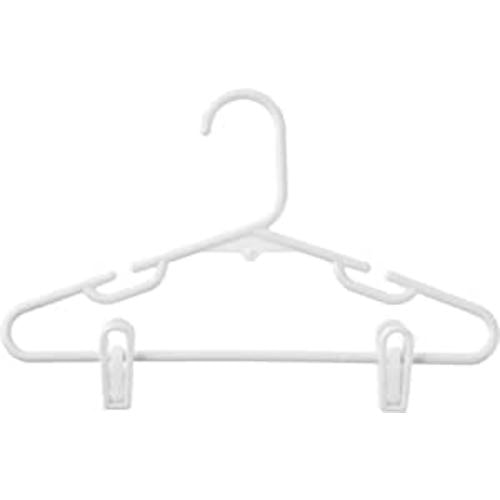 Honey-Can-Do Kids White Plastic Hangers with Clips 18-Pack HNG