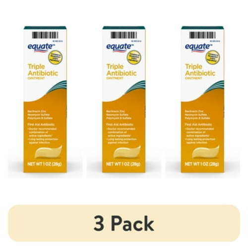 (3 pack) Equate Triple Antibiotic First Aid Ointment, Infection Protection, 1 oz , Compare to Neosporin® Active Ingredients