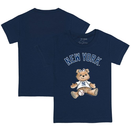 Infant New York Yankees Tiny Turnip Navy Girl Teddy T-Shirt