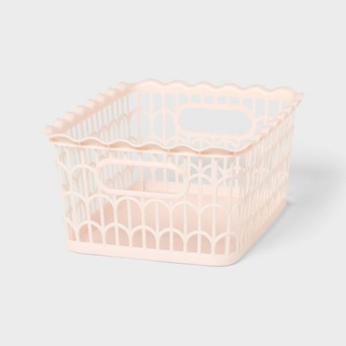 Brightroom | Wave Scallop Decorative Basket | Small | Pink