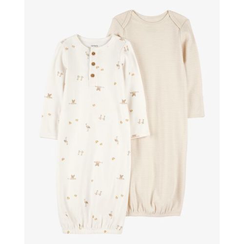 Baby 2-Pack Sleeper Gowns - Ivory/Tan - Carter's | Carter's