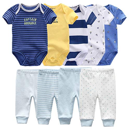 Baby Layette Set Baby Boys' 9-Piece Bodysuits Pants Set Toddler Girl Boy Unisex Baby Gift Sets