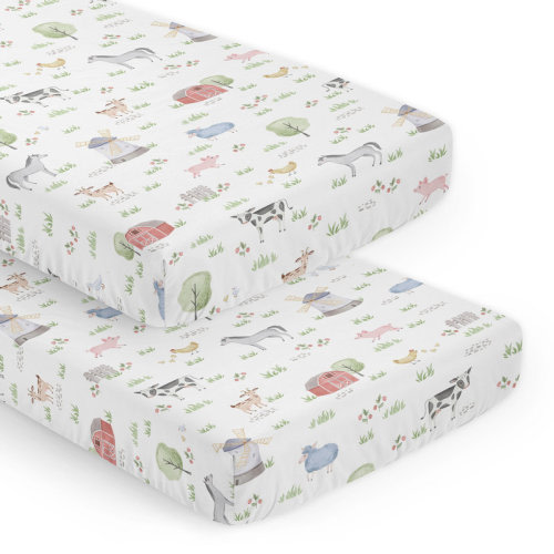 Sweet Jojo Designs Farm Animals Fitted Crib Sheets Set by Sweet Jojo Designs | Wayfair