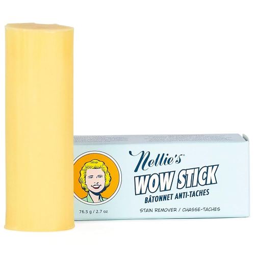 Nellie's Wow Stick - Stain Remover for Fabrics & Clothes - Cleans Grass, Makeup, Wine, Grease, Coffee, Blood and Pet Stains for Fabrics, Laundry, and More - Plant-Based & Eco-Friendly (2.7 oz.)