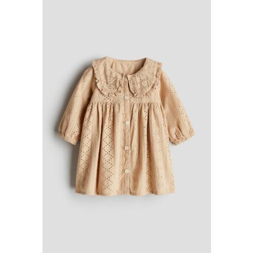EYELET EMBROIDERED COTTON DRESS
