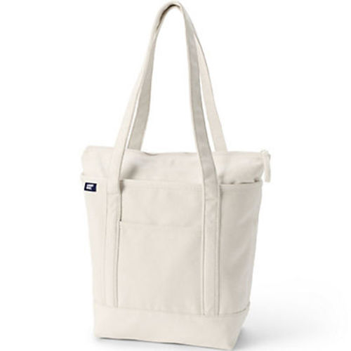 Medium Natural 5 Pocket Open Top Canvas Tote Bag | Lands' End