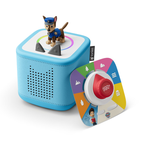 tonies Toniebox 2 Audio Player Full Play Bundle for Kids with Chase, PAW Patrol Adventure Bay Rescue Heroes Tonieplay Game and Controller, Age Group 1+, Sky Blue
