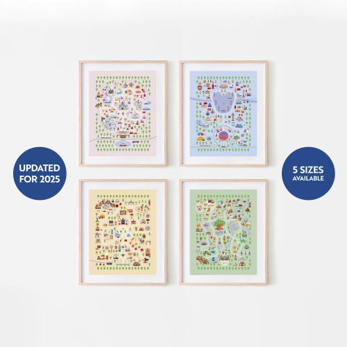 Set of any 4 Prints Bundle – choose from 4 WDW Prints, 2 Disneyland Prints & 2 Disneyland Paris Prints