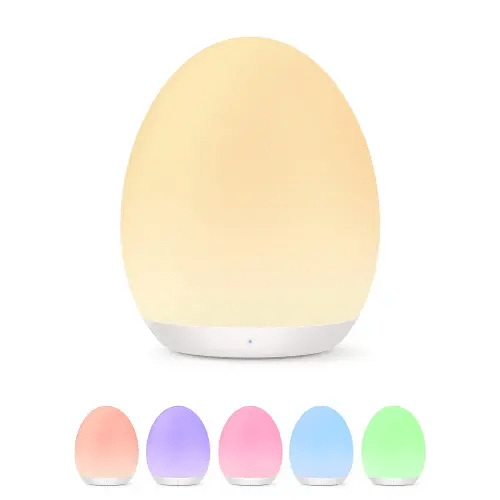 Night Light for Kids, Baby Egg Light with 7 Colors Changing Mode & Stepless Dimming, Nursery Night Lamp BPA Free,Rechargeable Egg Night Light for Breastfeeding 1h Timer & Touch Control