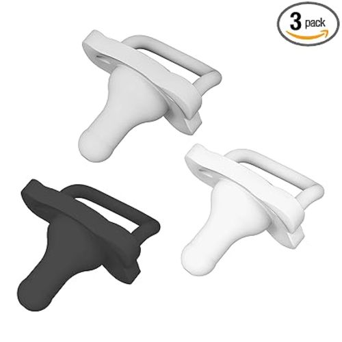 Dr. Brown's HappyPaci 100% Silicone Baby Pacifier, Contoured One-Piece Design, Black/Gray/White, 0-6m, BPA-Free, 3-Pack