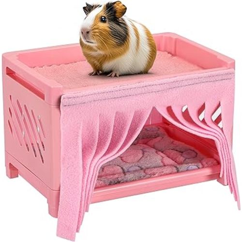 Grddaef Guinea Pig Bed, Small Animal Bunk Bed Guinea Pig Hideout Sleeping Bed for Chinchilla Hamster Rat