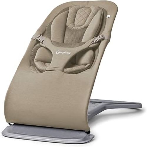 Ergobaby Evolve 3-in-1 Bouncer, Adjustable Multi Position Baby Bouncer Seat, Fits Newborn to Toddler, Soft Olive