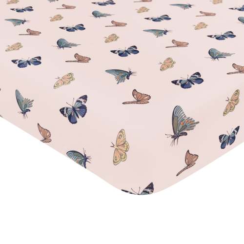Crib Sheet in Blush Butterfly | Bamboo Bedding | Kyte Baby