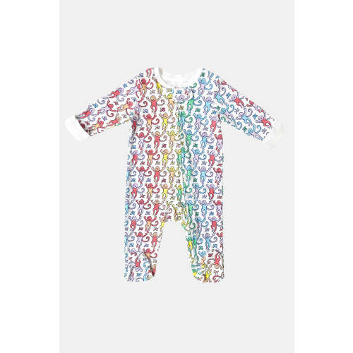 Infant Disco Monkey Zipper Footie
