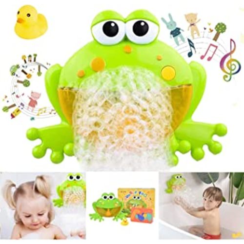 HengGL Baby Bath Bubble Toys Set,Tub Big Frog Automatic Bubble Maker Blower Toys with 12 Music Baby Fun Shower Toys, for Boys, Girls