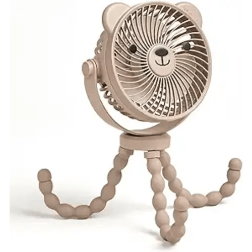 Itzy Ritzy Baby Stroller Fan - Rechargeable Fan Features 360 Degree Swivel, Flexible Wraparound Legs and 3 Speeds (Bear)