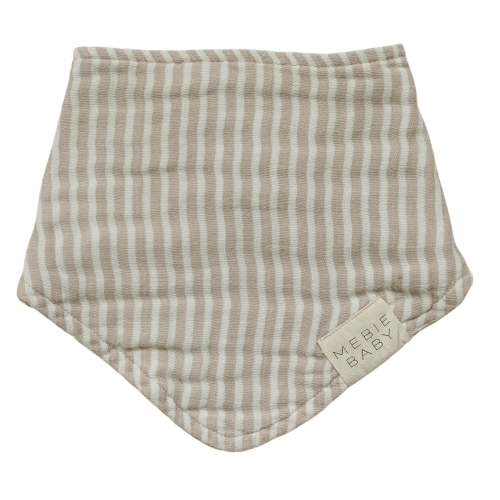 Taupe Stripe Muslin Bib