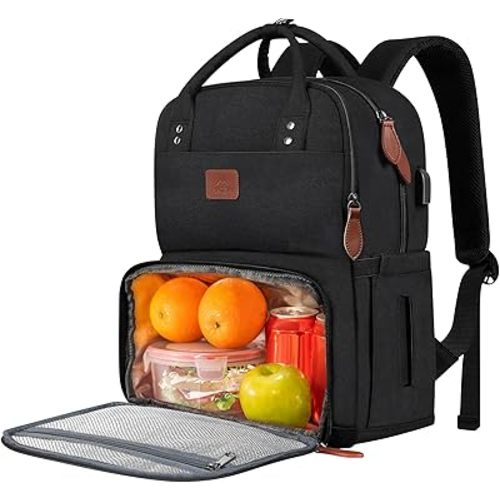 MATEIN Work Backpack Woman, Insulated Cooler Backpacks with Lunch Box, 15.6 Inch Laptop Backpack with USB Port Reusable Water Resistant Tote Food Bag for College Beach Camping Picnics Womens Gifts