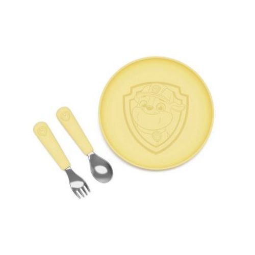 Lalo PAW Patrol 3pc Silicone Plate + Utensils Set - Skye