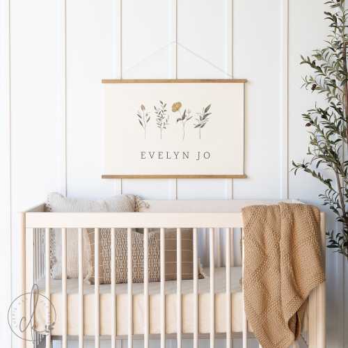 Personalized Girl Name | Fabric Wall Hanging | Personalized Baby Gift | Nursery Decor | Nursery Wall Art | Eleanor Rose