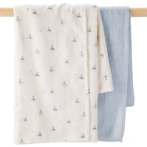 Little Planet by carter's 2pk Swaddle Blanket - Blue