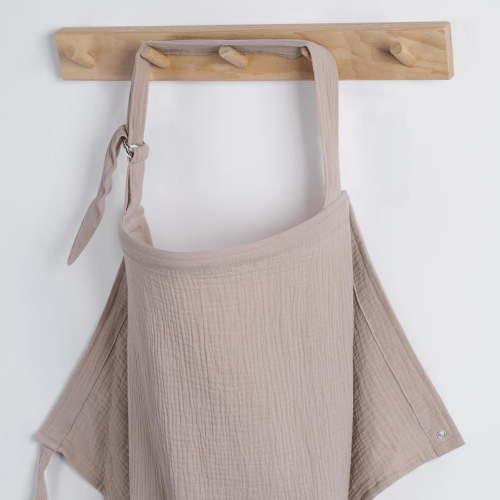 Diary Muslin Nursing Cover for Breastfeeding, Breathable Breastfeeding Cover up with Arch Neckline for Women