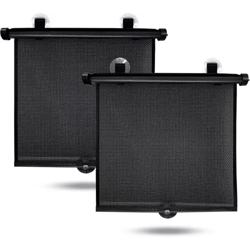 EcoNour Car Window Shades for Baby (2 Pack) - Upgraded | Shades for Side Window | Comes with Enhanced Suction Cups & Large Clips for Durability | Baby Car Accessories (15" x 17")