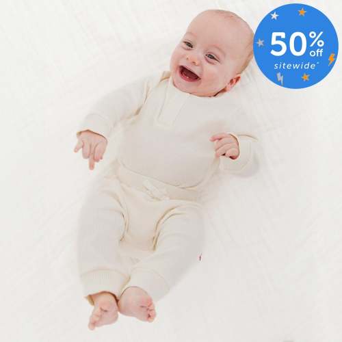whipped cream ribbed cotton magnetic long sleeve bodysuit + pant set – Magnetic Me