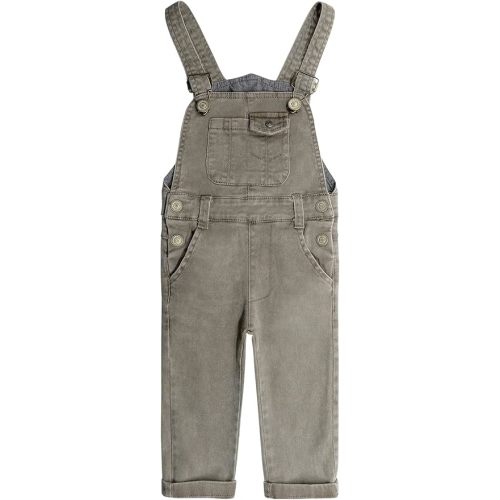 KIDSCOOL SPACE Baby Little Girls Canvas Overalls,Toddler Boys Ripped Holes Casual Workwear - 6-9 Months - Coffee-2635
