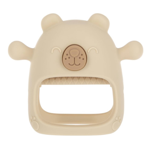 Nuby Silicone Wrist Teething Mitten - Baby Teether Ring - 3+ Months - Brown Bear