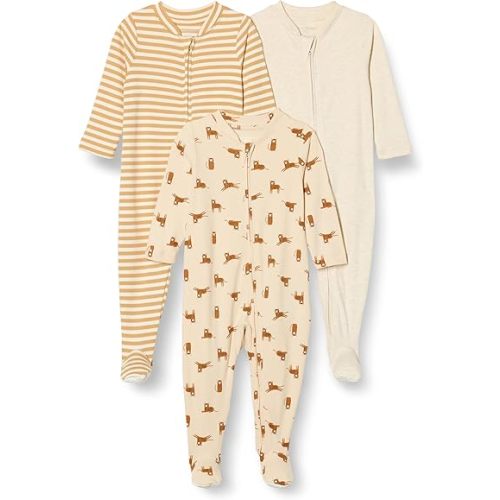 Amazon Essentials Unisex Babies' Footed Sleep and Play, Pack of 3