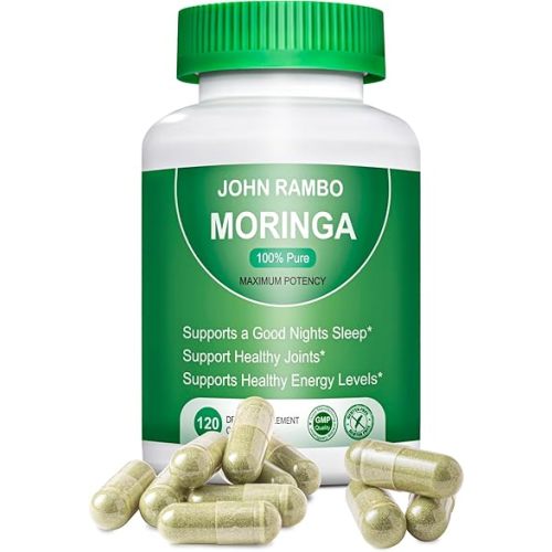 Moringa Powder Capsules 1200mg - 120 Pills | Pure Moringa Oleifera Leaf Powder Supplement | Ultra Potent Green Superfood Capsules | High Strength Super Greens Pills | Non-GMO, Vegan, Gluten-Free