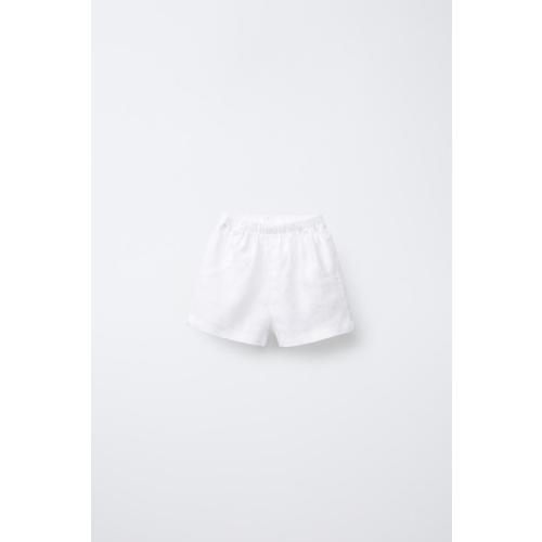 100% LINEN SHORTS - White | ZARA United States