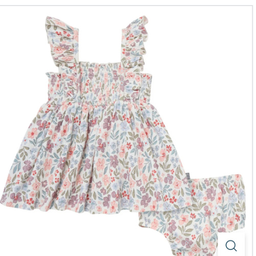 2-Piece Baby Girls Ivory Garden Ruffle Sleeve Dress and Diaper Cover S – Gerber Childrenswear
