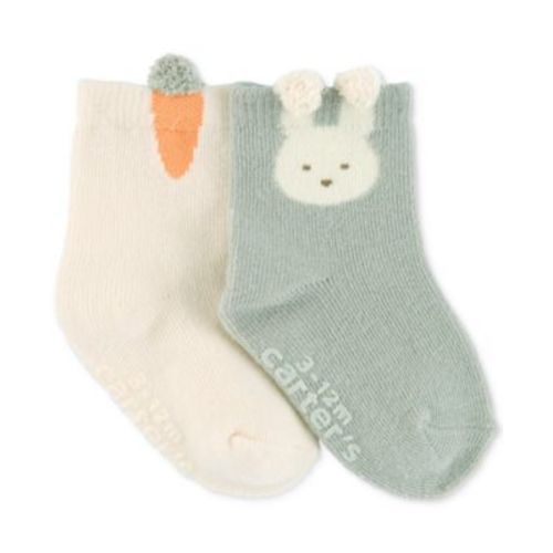 Baby Easter Bunny & Carrot Sock Booties, Pack of 2