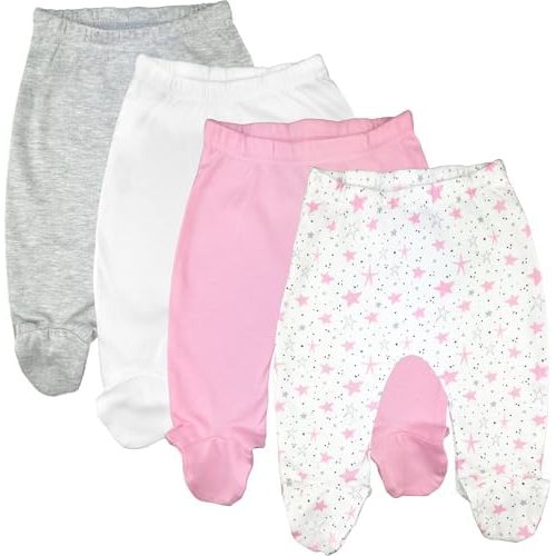 123 Bear 100% Cotton Baby Pants/Leggings with Footies 100% Cotton Unisex Boys Girls