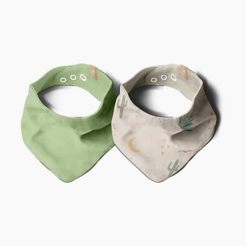 Goumi Kids x Babylist Bamboo & Organic Cotton Bandana Bibs (2 Pack) - Fern + Cactus