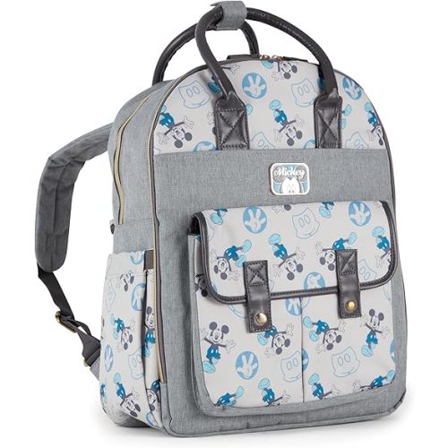 Disney Unisex Baby Travel Diaper Backpack| 16-Inches Height Multi-Functional Bag, Mickey Mouse Double Handle 2, Extra Large