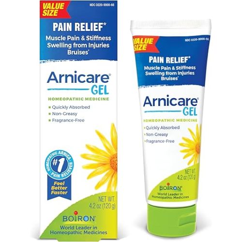 Boiron Arnicare Gel for Relief of Joint Pain, Muscle Pain, Muscle Soreness, and Swelling from Bruises or Injury - Non-greasy and Fragrance-Free - 4.2 oz