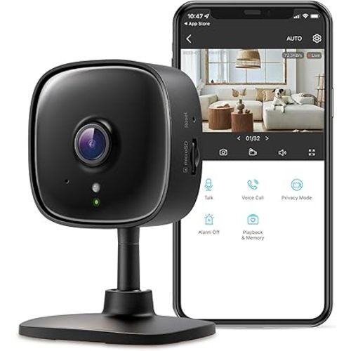 TP-Link New Tapo 2K Indoor Security Camera for Baby Monitor, Pet Camera | Motion Detection | 2-Way Audio | Night Vision | Cloud & SD Card Storage | Works w/Alexa & Google Home | Black | Tapo C111