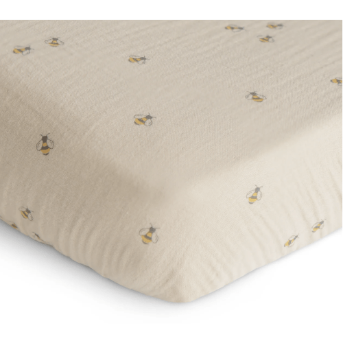Extra Soft Muslin Crib Sheet - Bees