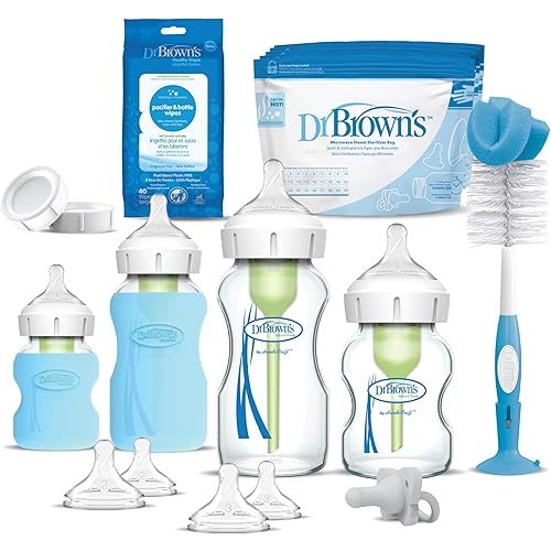 Dr. Brown's Options + Wide-Neck Glass Baby Bottle Starter Set