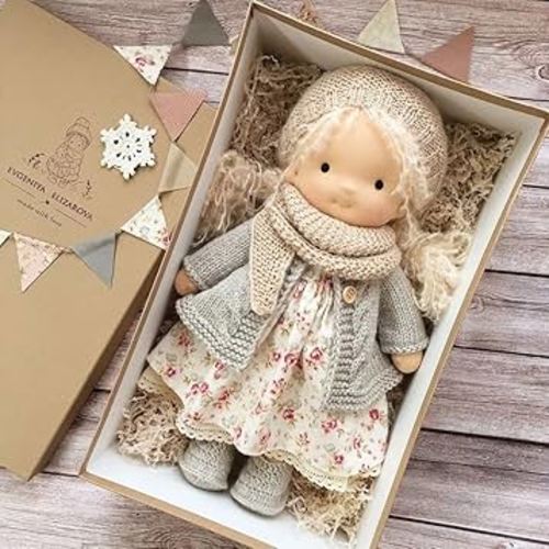 Birthday Gift of Waldorf Handmade Doll(13.38x9.44x3.54 inches) (J)