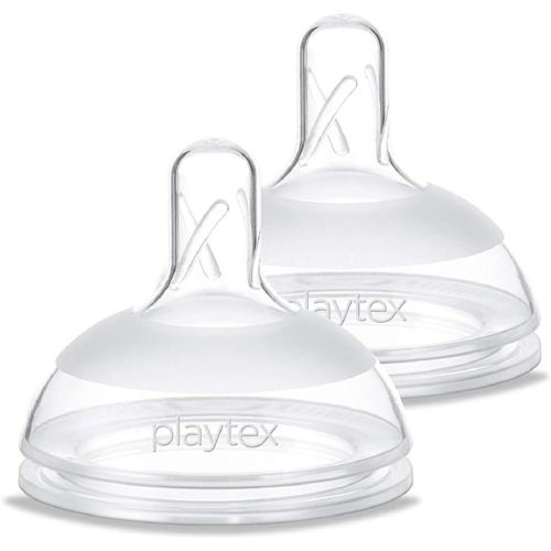 Playtex Baby NATURALATCH Comfort Wide Neck Nipples for Babies 6+ Months, Fast Flow (2 Count), Feeding Essentials for Newborn and Breastfeeding Babies