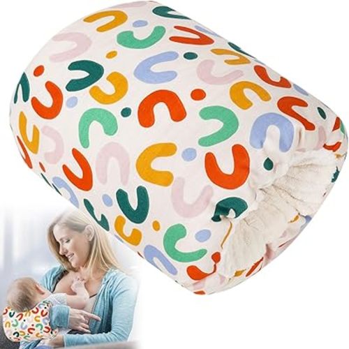 Baby Feeding Arm Pillow,Soft Cotton Bottle Nursing Arm Pillows for Newborn,Breastfeeding Pillows for More Support for Mom and Baby,Portable and Washable,Ergonomic Nursing Essentials(Rainbow)