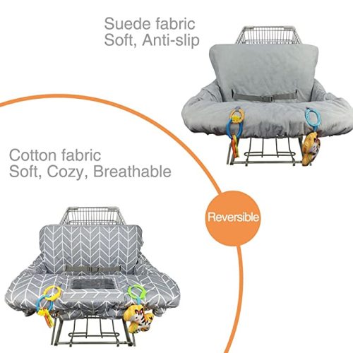Shopping Cart Cover for Baby ICOPUCA Cotton High Chair Cover, Reversible, Machine Washable for Infant, Toddler, Boy or Girl (Grey Arrow Print)