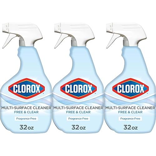 Clorox Free & Clear Multi Surface Cleaner, Spray Bottle, Fragrance Free, 32 Fluid Ounces, Pack of 3