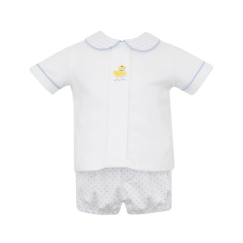 Boys Knit Diaper Set with Crochet Duck