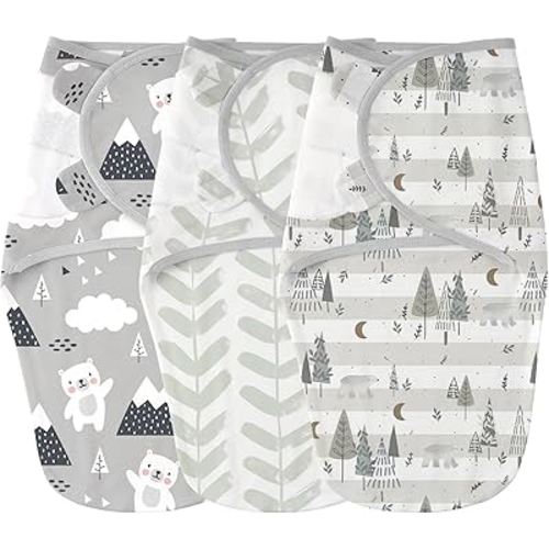 Yoofoss Baby Swaddles for Newborns 100% Organic Cotton, Adjustable Swaddle Sleep Sack 0-3 Months Newborn Swaddle Sack, Breathable Soft(Small)