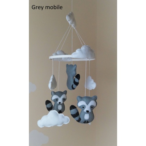Woodland Baby raccoon nursery mobile